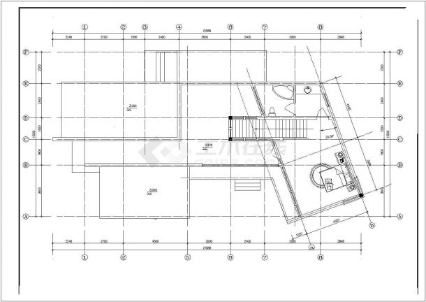 风车别墅建施CAD参考图-图二