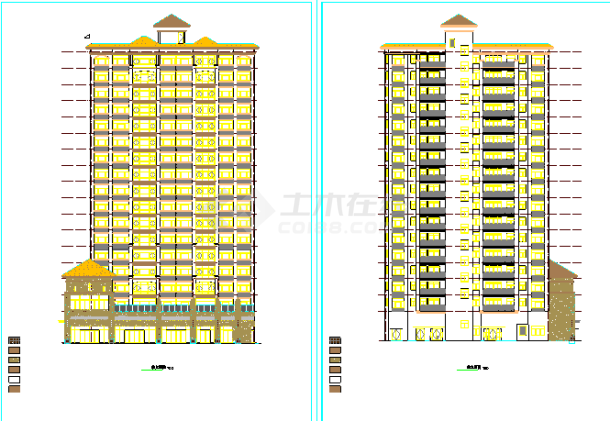 某地区十七层住宅完整CAD图-图二