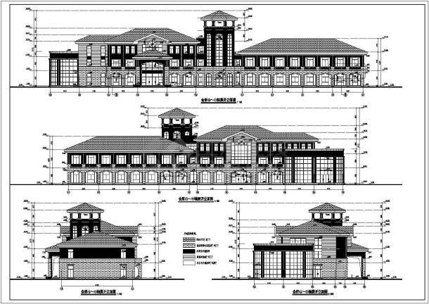 某休闲高档会所建筑设计图（共5张）-图一