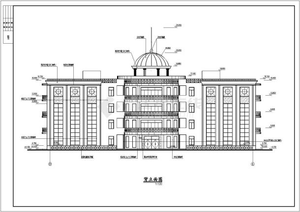 某市住宅小区会所建筑施工图（共12张）-图二