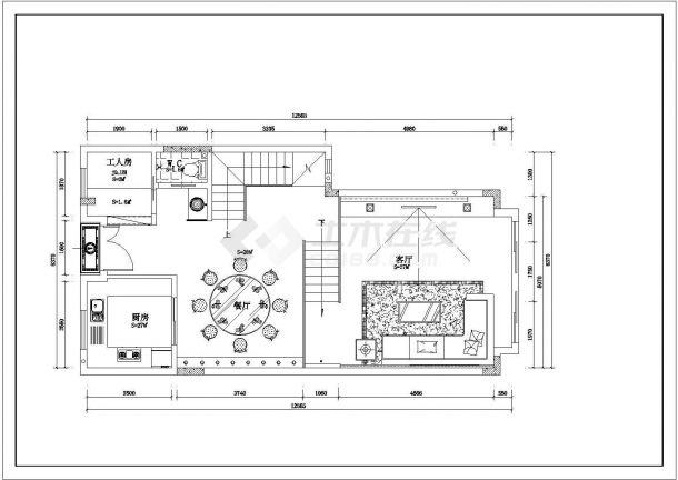 凯因新城别墅装修结构设计施工图纸-图二