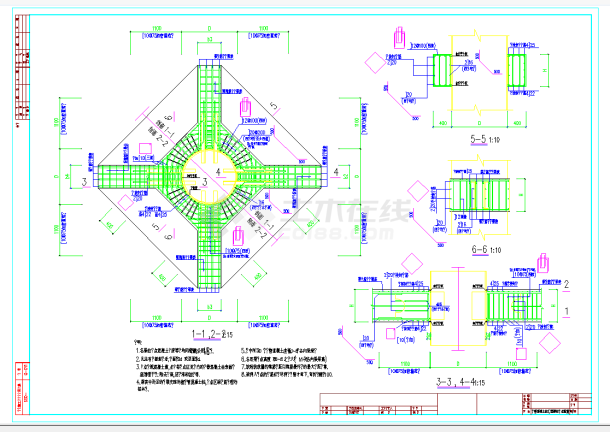 某地某钢管混凝土柱C型梁柱节点配筋和钢结构大样图集节点构造详图CAD图纸-图一