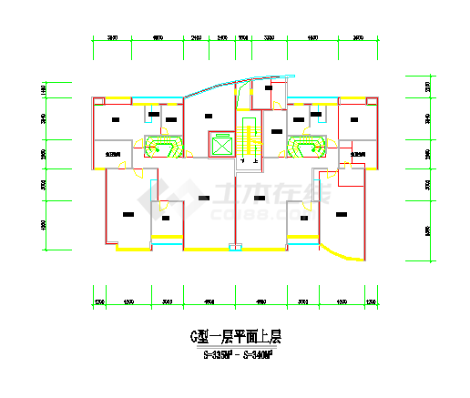 【浙江】某小区住宅G户型平面设计图-图一
