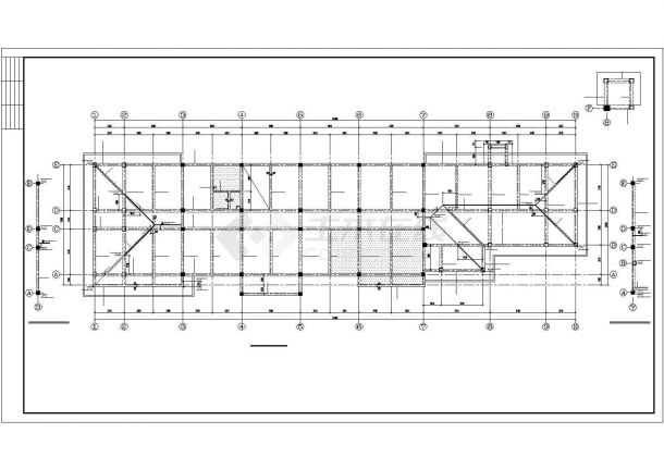 坡屋面结构办公楼规划施工CAD布置图-图二