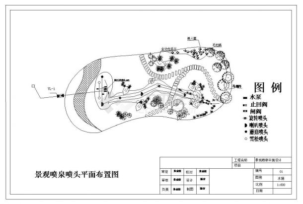 某市区喷泉及跌水池水电施工图CAD详图-图二
