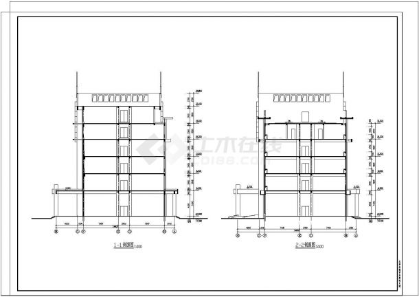 某五层办公楼框架建筑结构全套图纸-图二