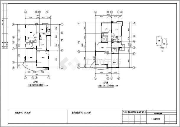 沙头角棕榈湾小区户型设计施工图纸-图二