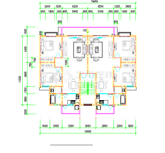【广州】三室两厅单厨单卫户型设计图-图一