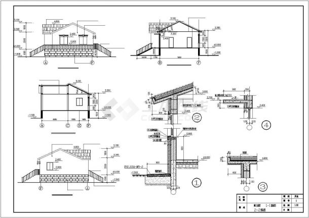 某砖混结构单层平房建筑设计施工图-图二