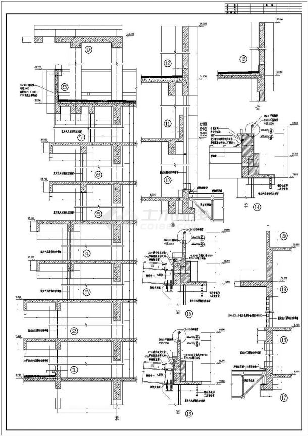 某酒店框架结构CAD建筑图-图二