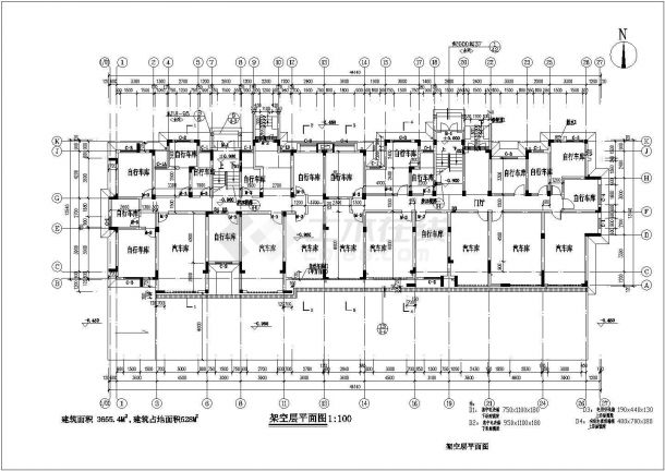 某六层住宅楼建筑CAD图-图二