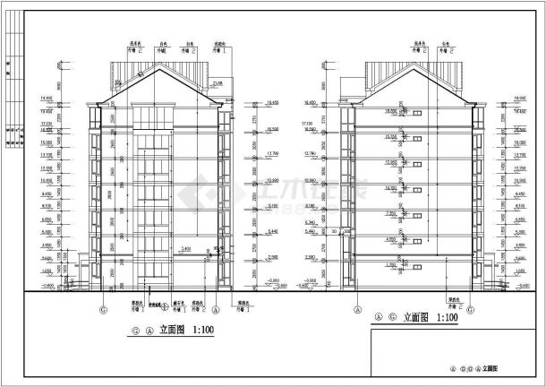 某多层花园洋房住宅楼建筑设计CAD图-图二