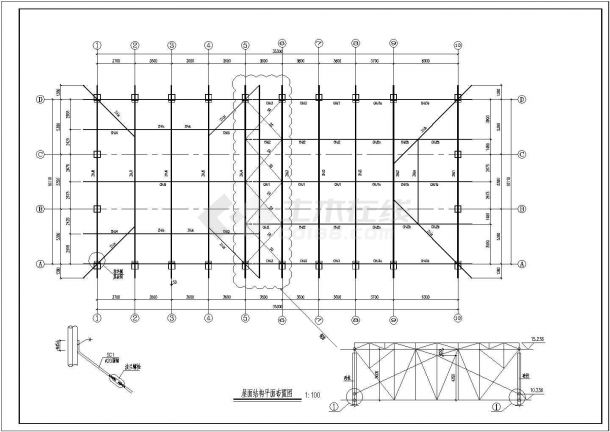 川剧院钢结构CAD参考图-图一