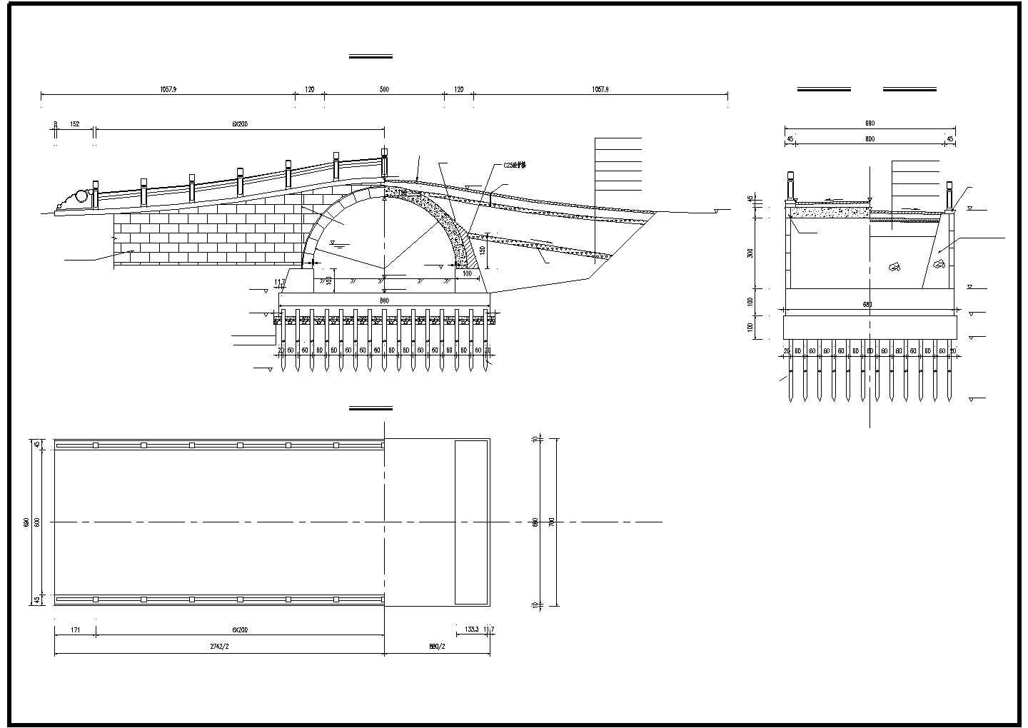 某拱桥建筑设计施工图（共8张图纸）