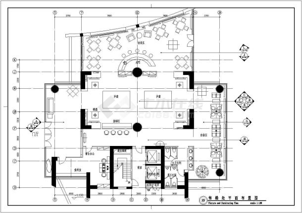 【上海】浦东新区某售楼部室内装修设计施工图-图一