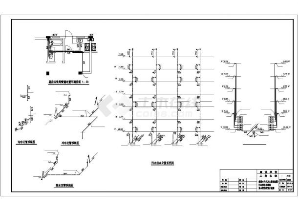[安徽]六层单元式住宅楼给排水图纸-图一