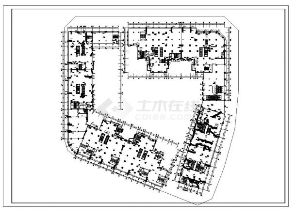四川省商业建筑给排水结构布置CAD规划详图-图一
