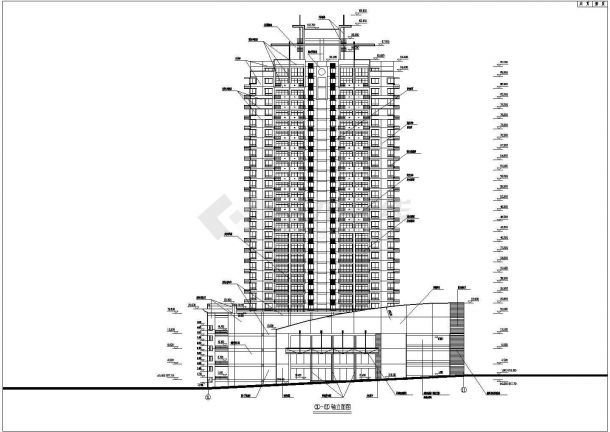 某高层商住综合楼建筑设计方案CAD图-图一
