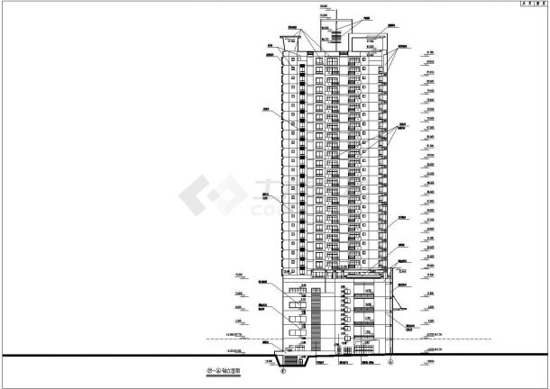 某高层商住综合楼建筑设计方案CAD图-图二
