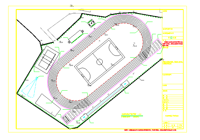 【佛山】某中学250米塑胶跑道设计施工图