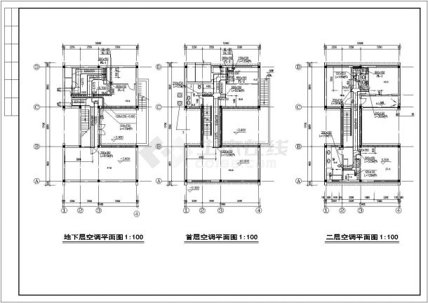 别墅建筑空调系统设计施工图-图一