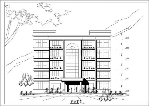 某多层办公楼方案CAD施工设计图纸-图一