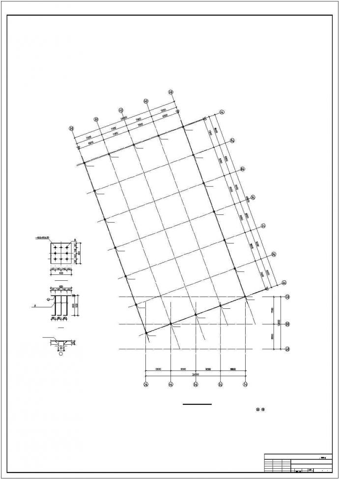 某学生食堂网架工程结构设计图_图1