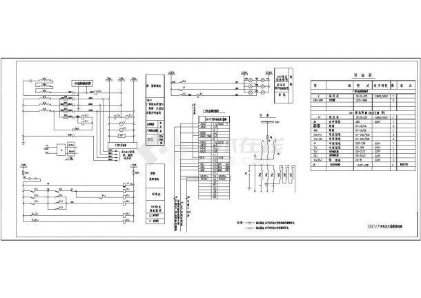 10KV厂用电压互感器接线图（含设备表）-图一