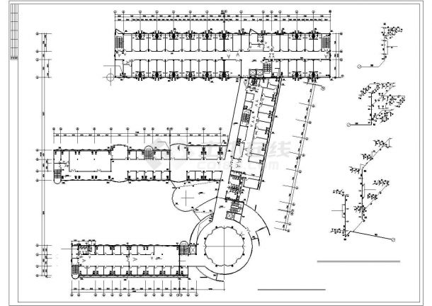 医院综合大楼给排水系统布置CAD详图-图二