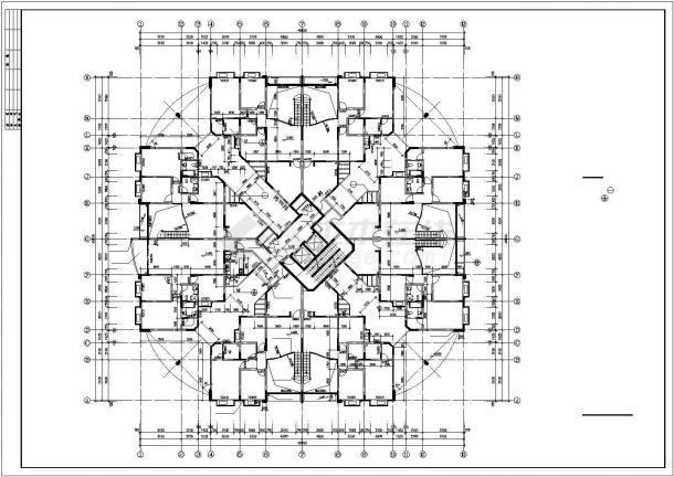 某18层框架核心筒全套建筑设计施工cad图-图二