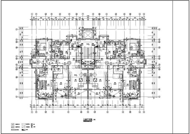 某地带底层商业的多层住宅建筑设计施工CAD图-图二