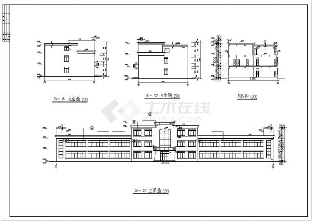 一套小型厂房建筑施工图（共4张）-图二