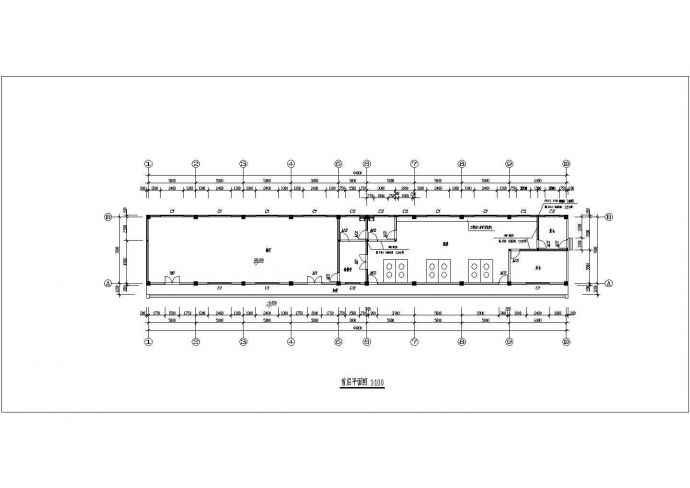 某地一层食堂建筑图（含设计说明）_图1