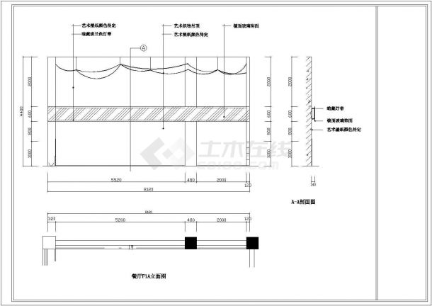 某地西餐吧设计装修施工图（全套）-图一