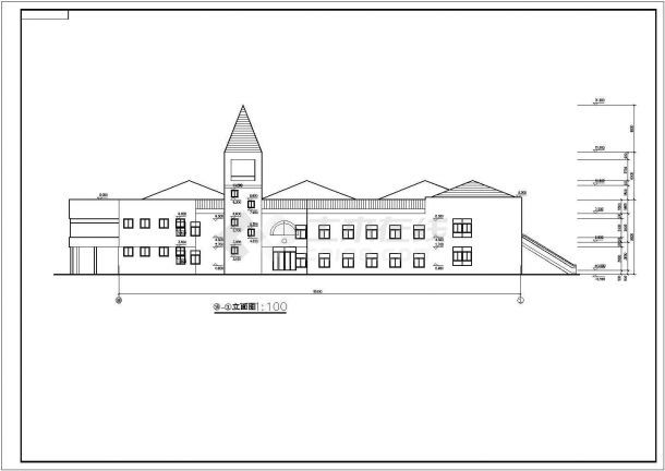 某中学教学楼和综合实验楼建筑设计图总图3-图一