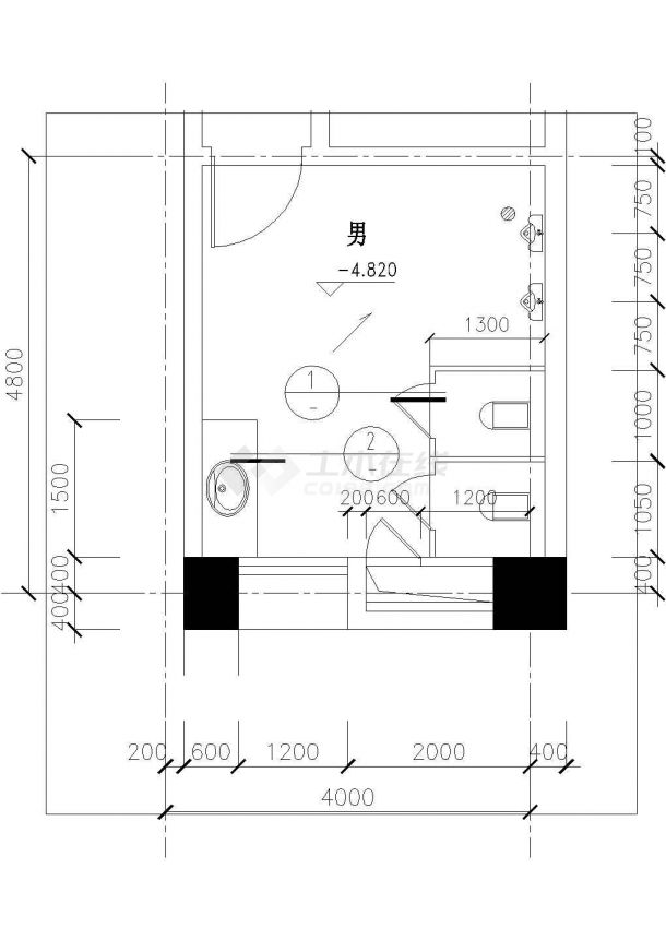 【济南】大学图书馆生峰区建筑施工图-图二