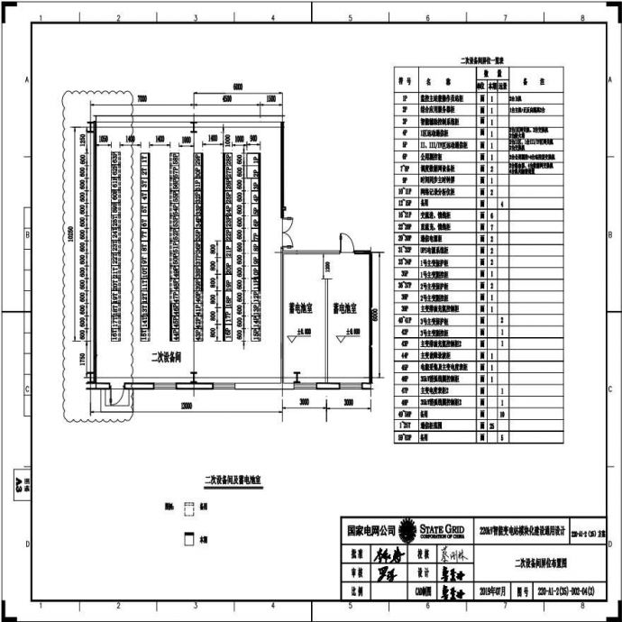 220-A1-2(35)-D02-04(2) 二次设备间屏位布置图_图1