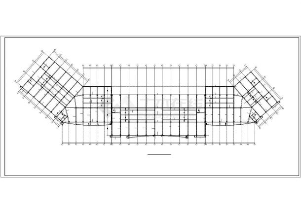 青岛市某框架结构商用楼施工CAD布置图-图二