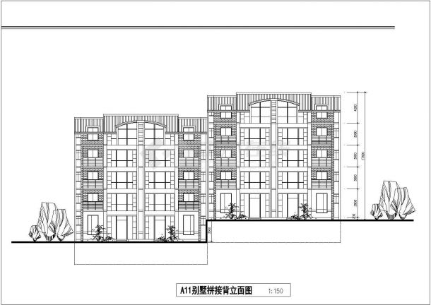 青岛市某地大型别墅建筑设计CAD布置图-图二