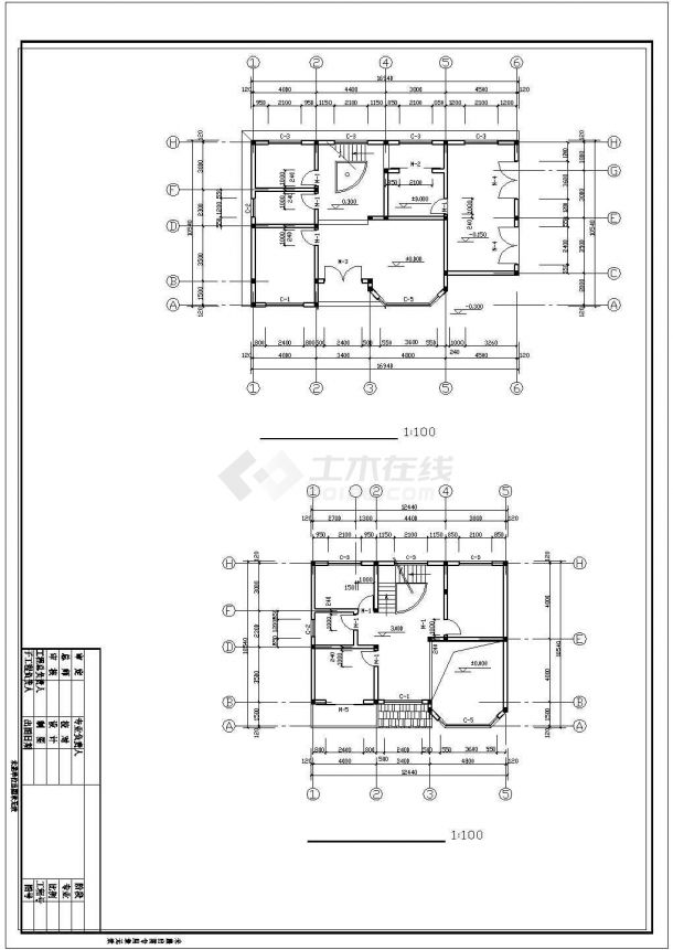 青岛市某整套别墅建筑结构设计CAD布置图-图一
