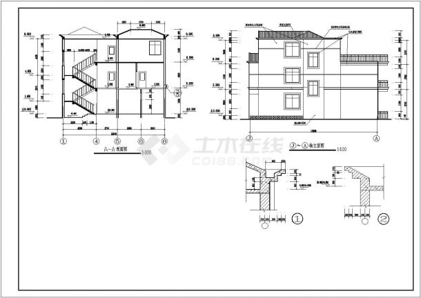 别墅建筑图纸（六）（CAD图纸）-图二