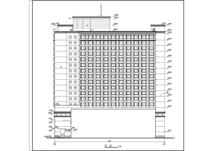 青岛市某高层酒店建筑施工CAD布置图_图1