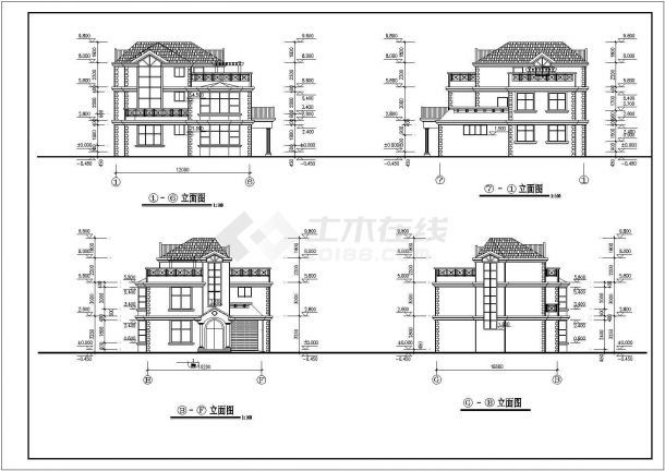 别墅建筑图纸（五）（CAD图纸）-图一