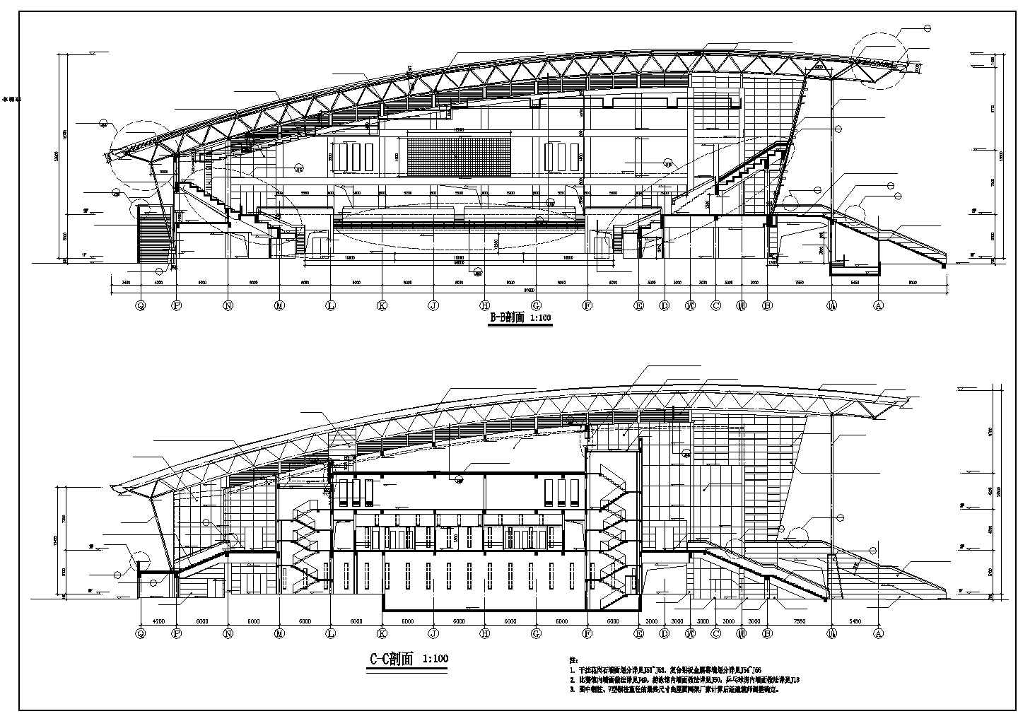 体育活动中心立面建筑设计图