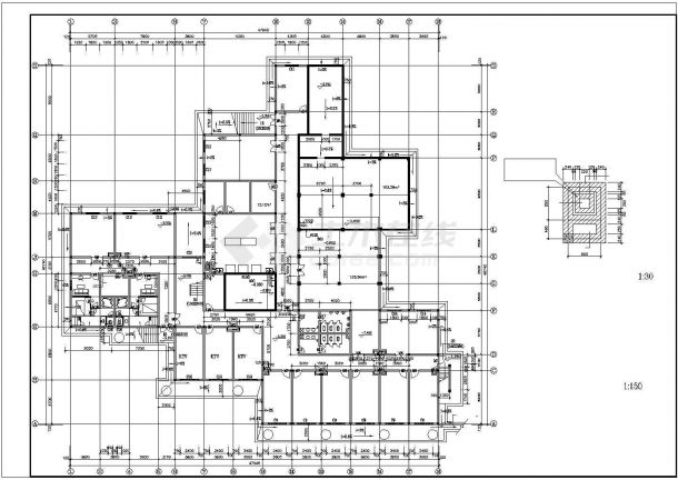 某接待中心建筑设计CAD图-图二