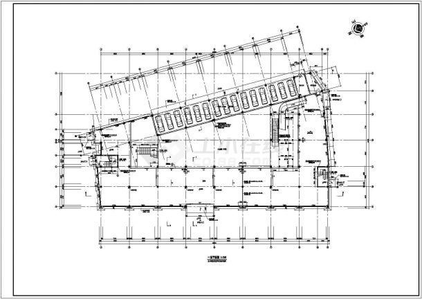 某市区菜市场办公综合楼全套CAD施工设计图-图二