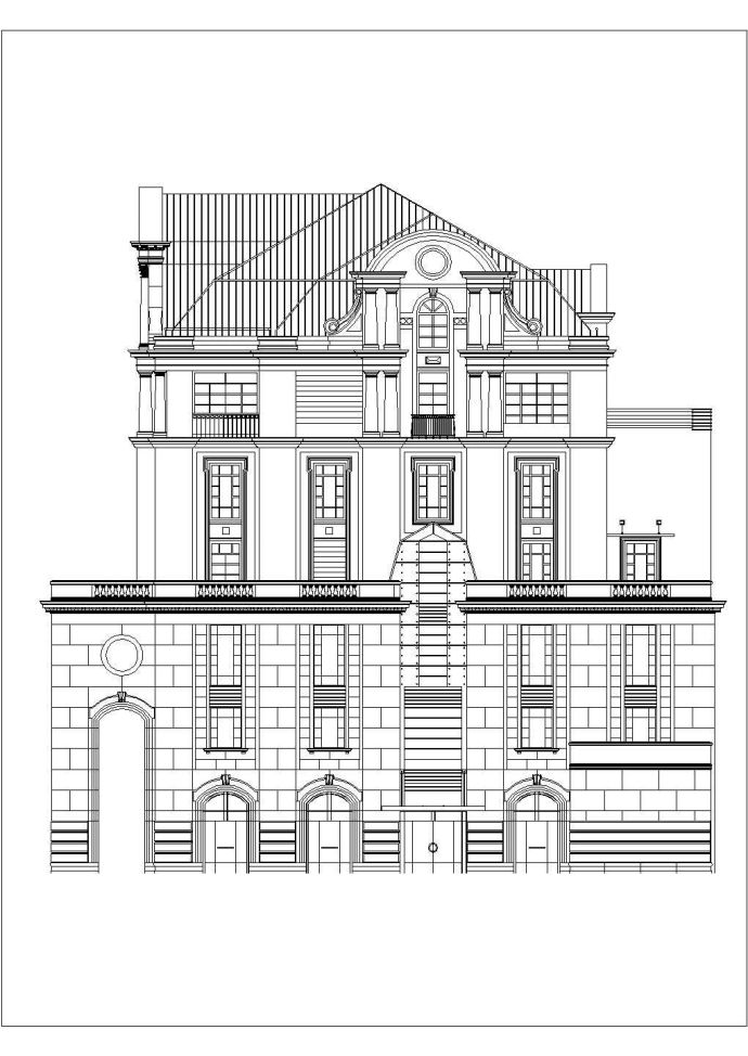 某地别墅设计立面图（CAD图纸）_图1