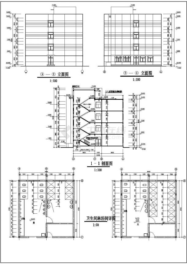 某县大型制衣厂研发楼建筑平面详图-图二