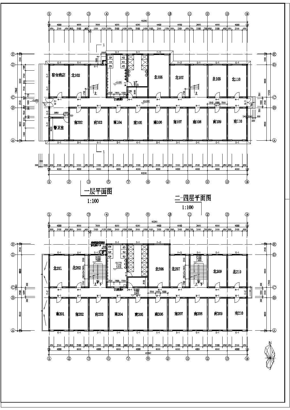 某县大型制衣厂研发楼建筑平面详图