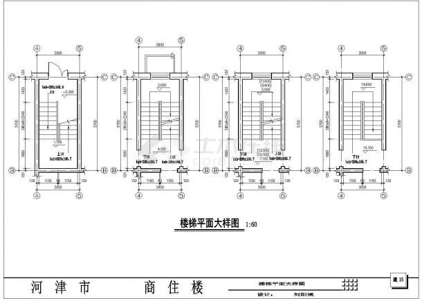 某省会六层商住楼建筑平面详图-图一